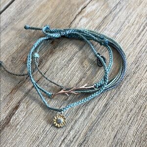 Pura Vida Bracelet Bundle Sage Blue Green Teal Sunflower Branch Copper Rare